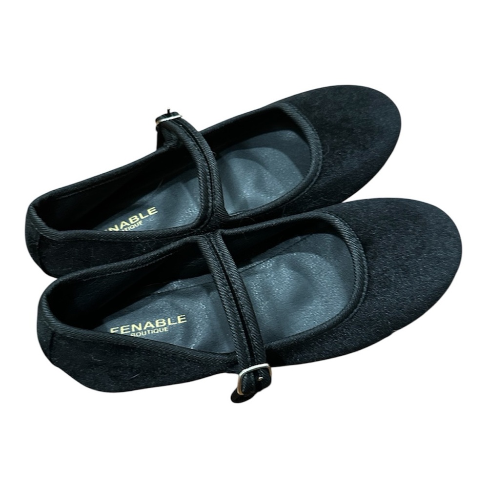 Black Mary Jane Flats